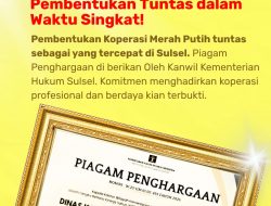 Barru Raih Penghargaan Atas Pembentukan Koperasi