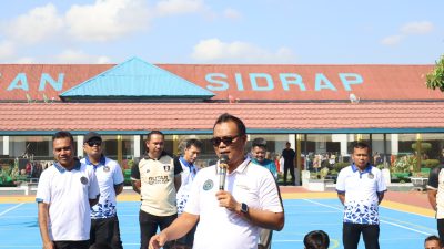 Senam Bersama Warga Binaan, Karutan Sidrap Sampaikan Pengarahan dan Motivasi