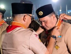 Wabup Maros Muetazim Terima Lencana Melati Gerakan Pramuka di Cibubur